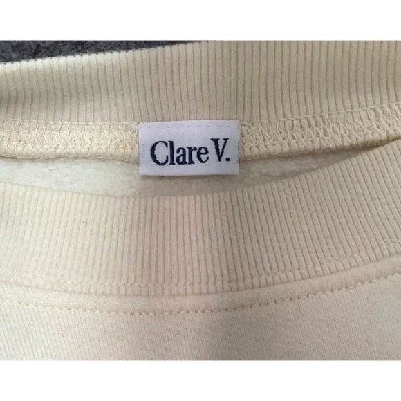 Clare V. Le Drop Fringe Cream Sweatshirt 2X Cowboy Western - Picture 7 of 10